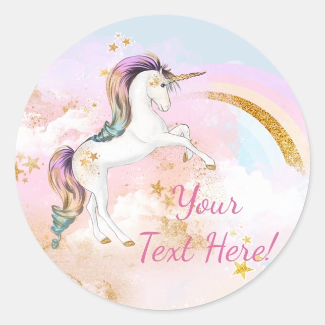 Stickers Arc-en-ciel Unicorne (Devant)