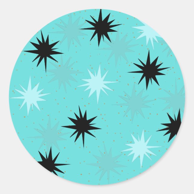 Stickers Arrondi Turquoise Atomique (Devant)