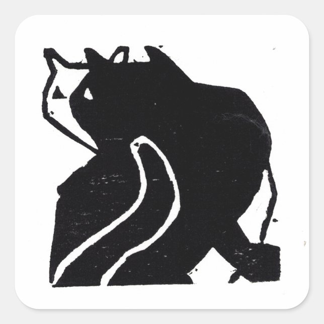 Stickers Art Chat Original Fermeture Cadeau (Devant)