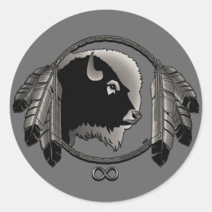 Stickers Art Metis Autocollants Buffalo Spirit nat