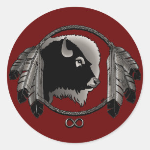 Stickers Art Metis Autocollants Buffalo Spirit nat
