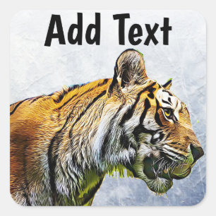 Stickers Art numérique tigre personnalisés