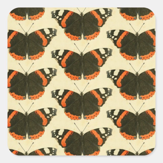 Stickers Artisanat Orange Noir & Blanc Papillons (Devant)