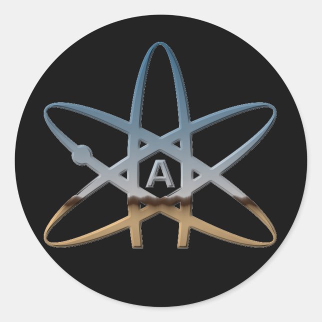 Stickers "Atom" athée (Devant)