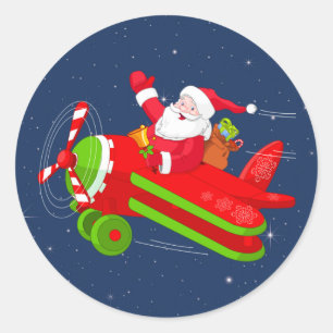 Stickers Avion Volant père Noël
