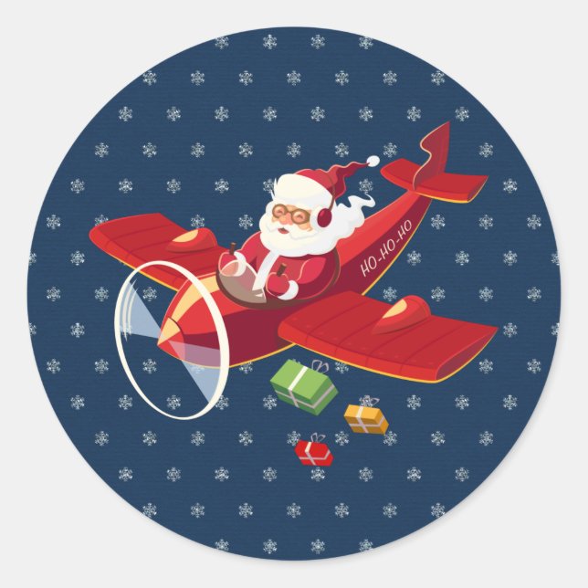 Stickers Avion Volant père Noël (Devant)