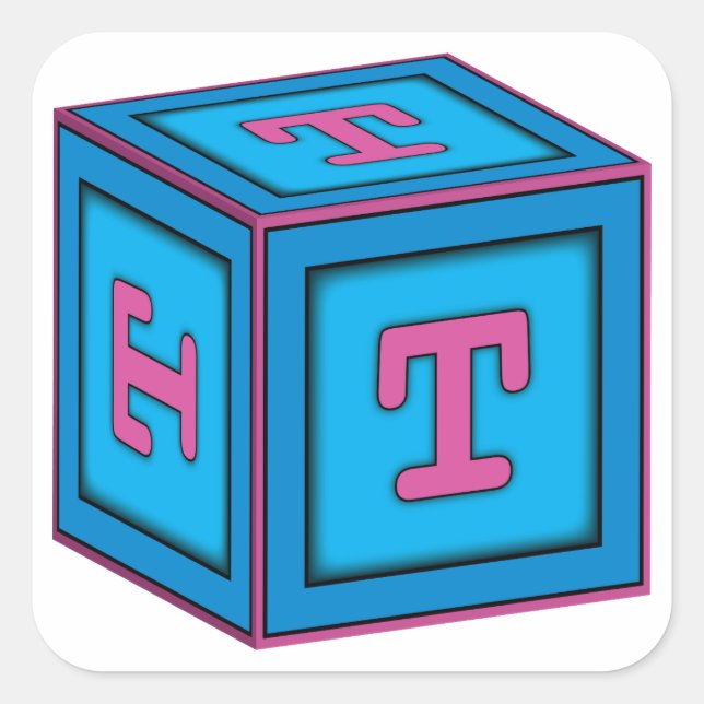 Stickers Baby Block - Lettre "T" (Devant)