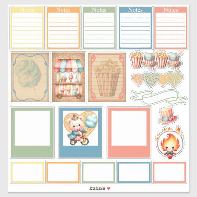 Stickers Baby Circus Planner (Feuille)