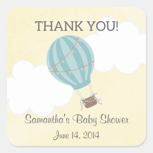 Stickers Baby shower à ballon chaud (Devant)