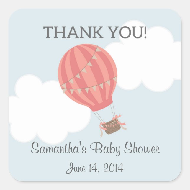 Stickers Baby shower à ballon chaud (Devant)