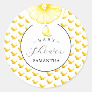 Stickers Baby shower à goutte de citron sur mesure