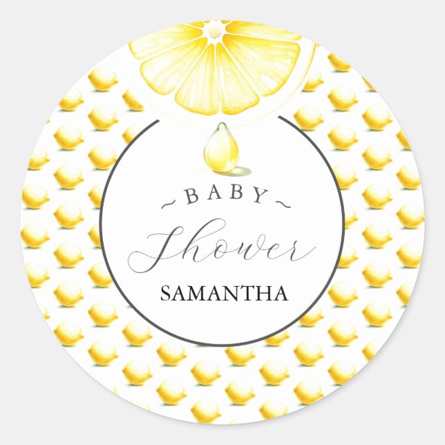 Stickers Baby shower à goutte de citron sur mesure (Devant)