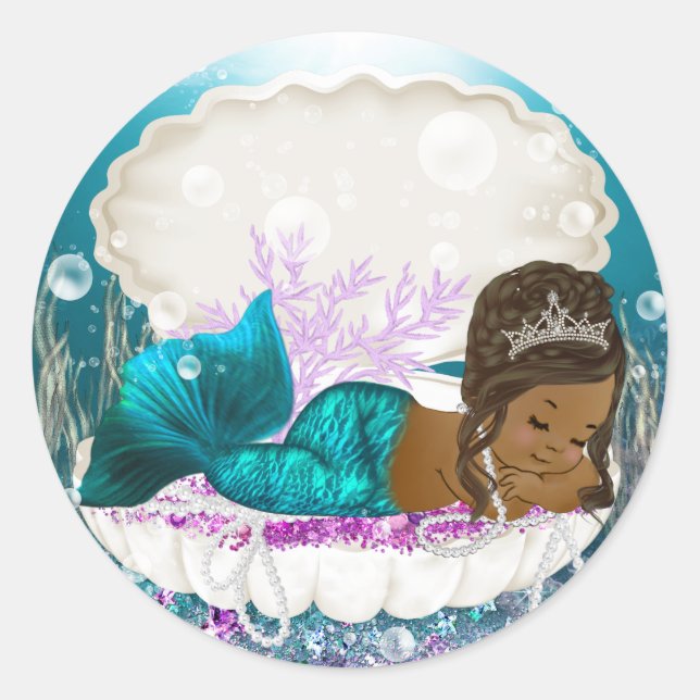 Stickers Baby shower Africain-Américain Fille Sirè (Devant)