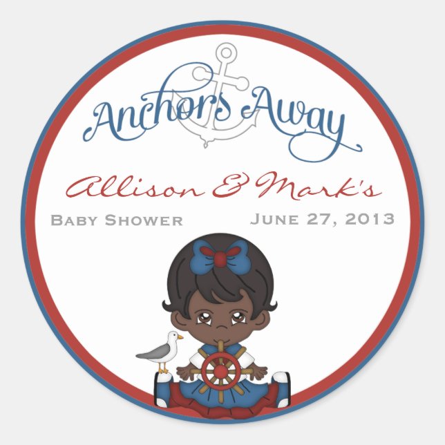 Stickers Baby shower afro-américain (Devant)