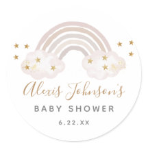 Stickers Baby shower arc-en-ciel Boho
