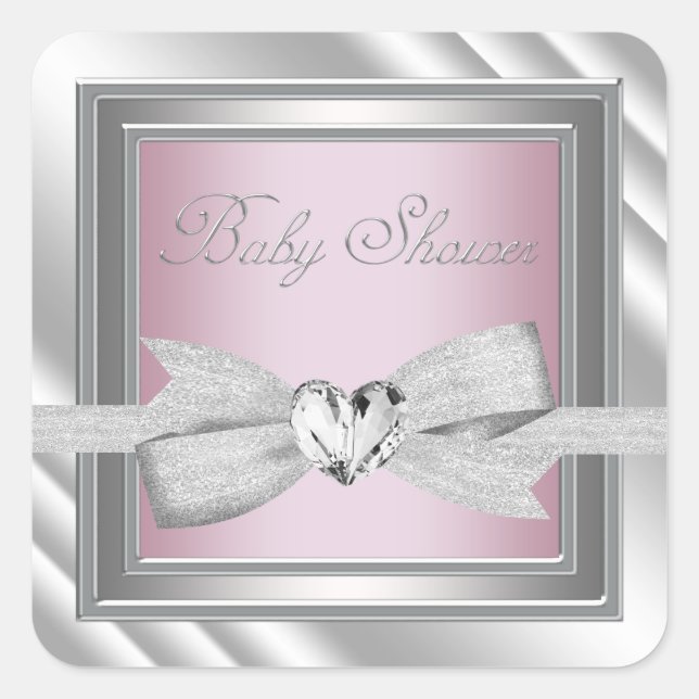 Stickers Baby shower argenté élégant (Devant)
