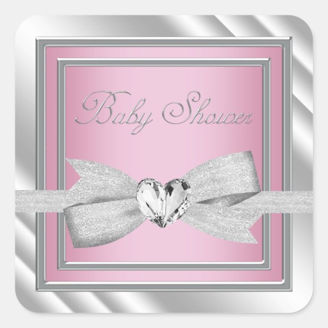Stickers Baby shower argenté élégant (Devant)