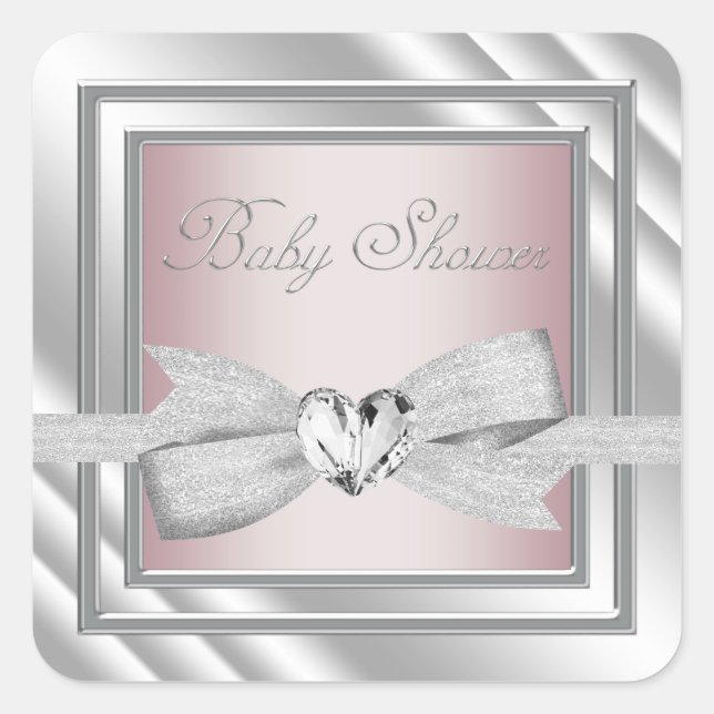 Stickers Baby shower argenté élégant (Devant)