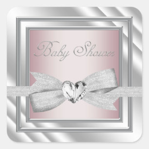 Stickers Baby shower argenté élégant