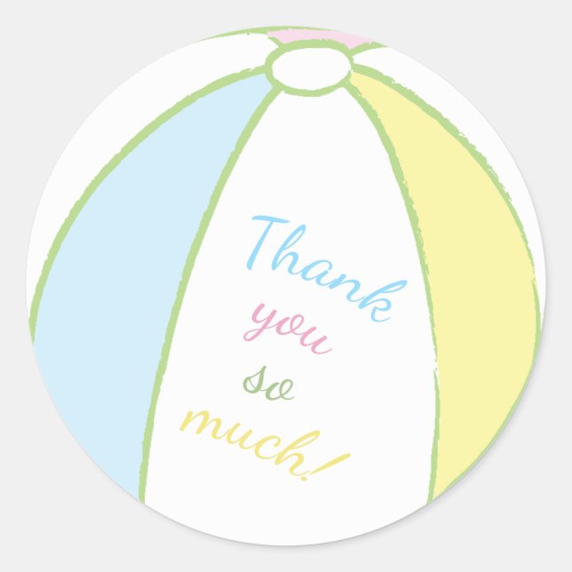 Stickers baby shower Beach Ball (Devant)