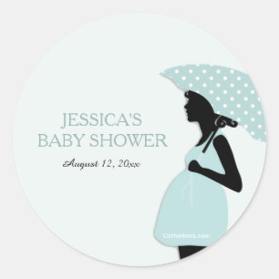 Stickers Baby shower Blue Polka Dot