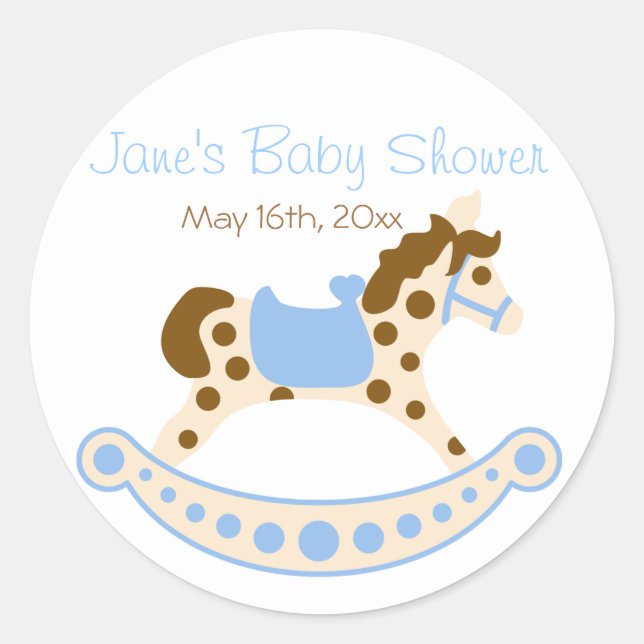 Stickers Baby shower Blue Rocse (Devant)