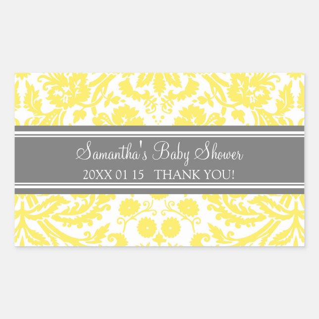 Stickers Baby shower Citron gris Damas Favoriser (Devant)