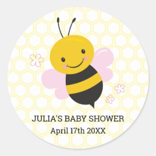 Stickers Baby shower d'abeilles personnalisées - B