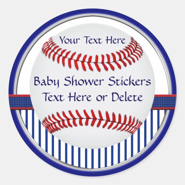 Stickers Baby shower de baseball personnalisés (Devant)