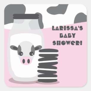 Stickers Baby shower de lait et de biscuits de vac