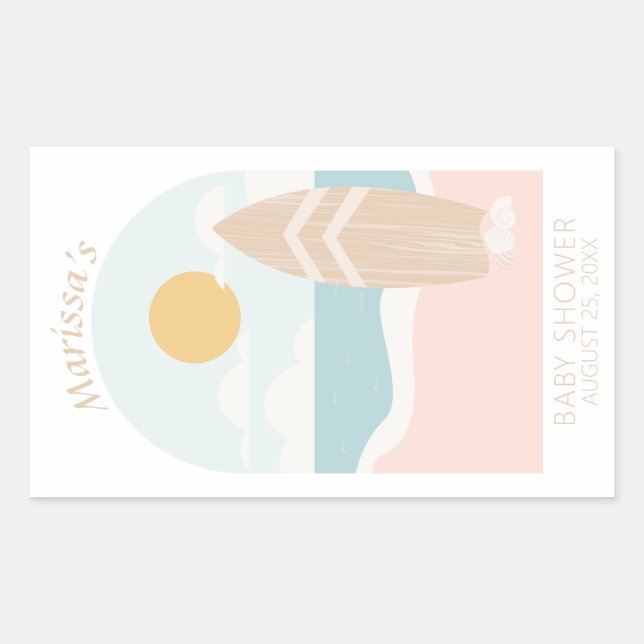 Stickers Baby shower de plage Surboard (Devant)