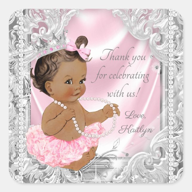 Stickers Baby shower de Princess Américaine Africa (Devant)
