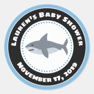 Stickers Baby shower de requin Favoriser