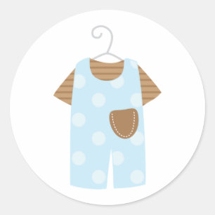 Stickers Baby shower de tenue pour bébé bleu