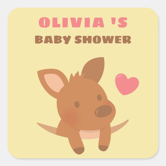 Stickers Baby shower déco Jote Kangaroo (Devant)