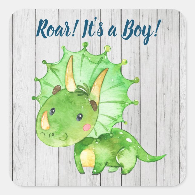 Stickers Baby shower Dinosaur (Devant)