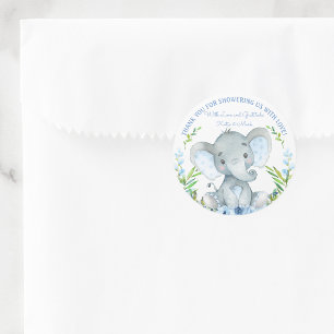 Stickers Baby shower éléphant garçon Favoriser