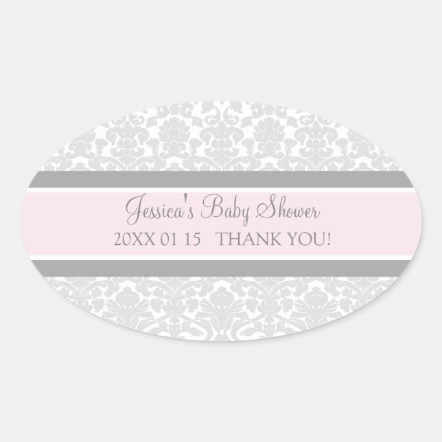 Stickers Baby shower en damas gris-roux Favoriser (Devant)