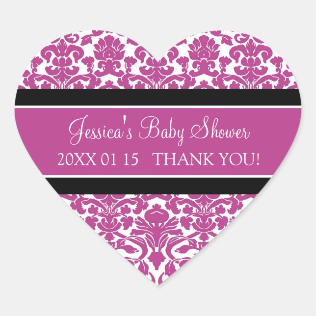 Stickers Baby shower en damas rose Favoriser (Devant)