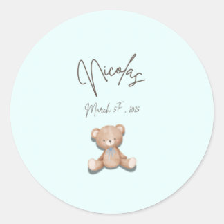 Stickers Baby shower en peluche