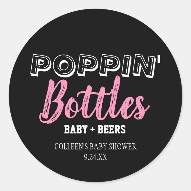 Stickers Baby shower fille en bâtons (Devant)