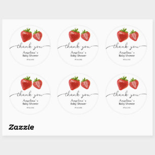 Stickers Baby shower Fraises sucrées