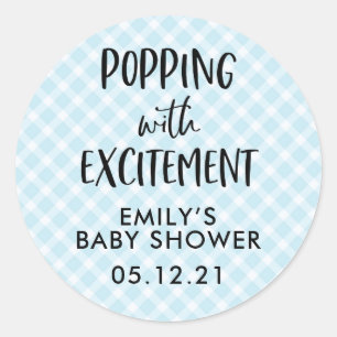 Stickers Baby shower garçon Favoriser, Popcorn