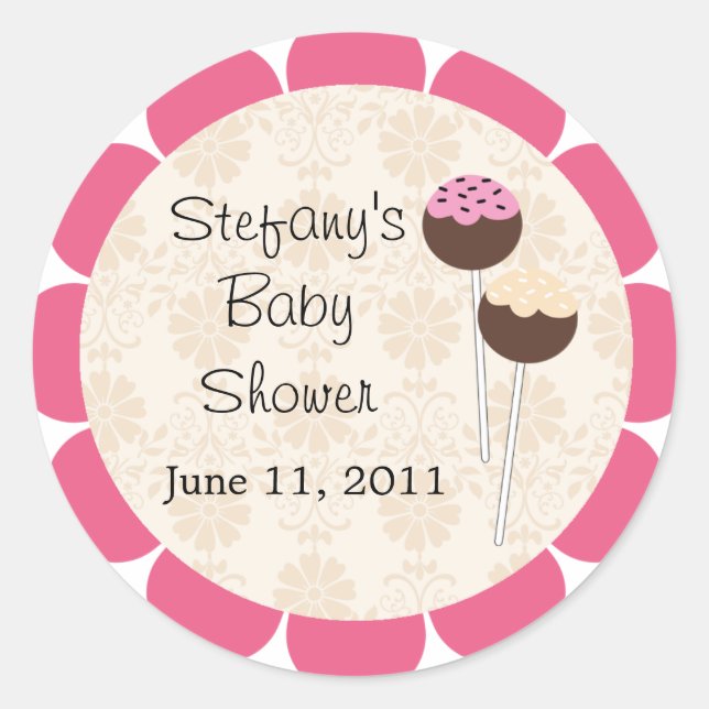 Stickers baby shower Gâteau Pops (Devant)