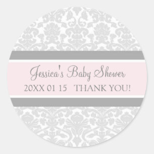 Stickers Baby shower gris-blanc Damas Favoriser