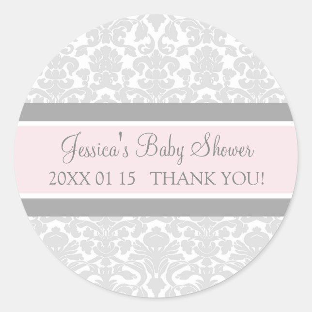 Stickers Baby shower gris-blanc Damas Favoriser (Devant)