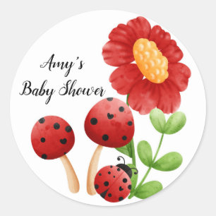 stickers Baby shower Ladybug, étiquette