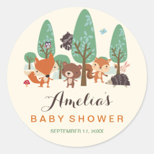 Stickers Baby shower Little Woodland Friends