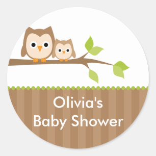 Stickers Baby shower Maman et Baby Owl