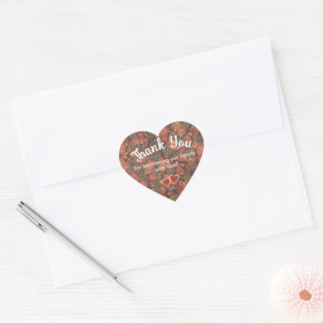 Stickers Baby shower Merci de fraises (Enveloppe)